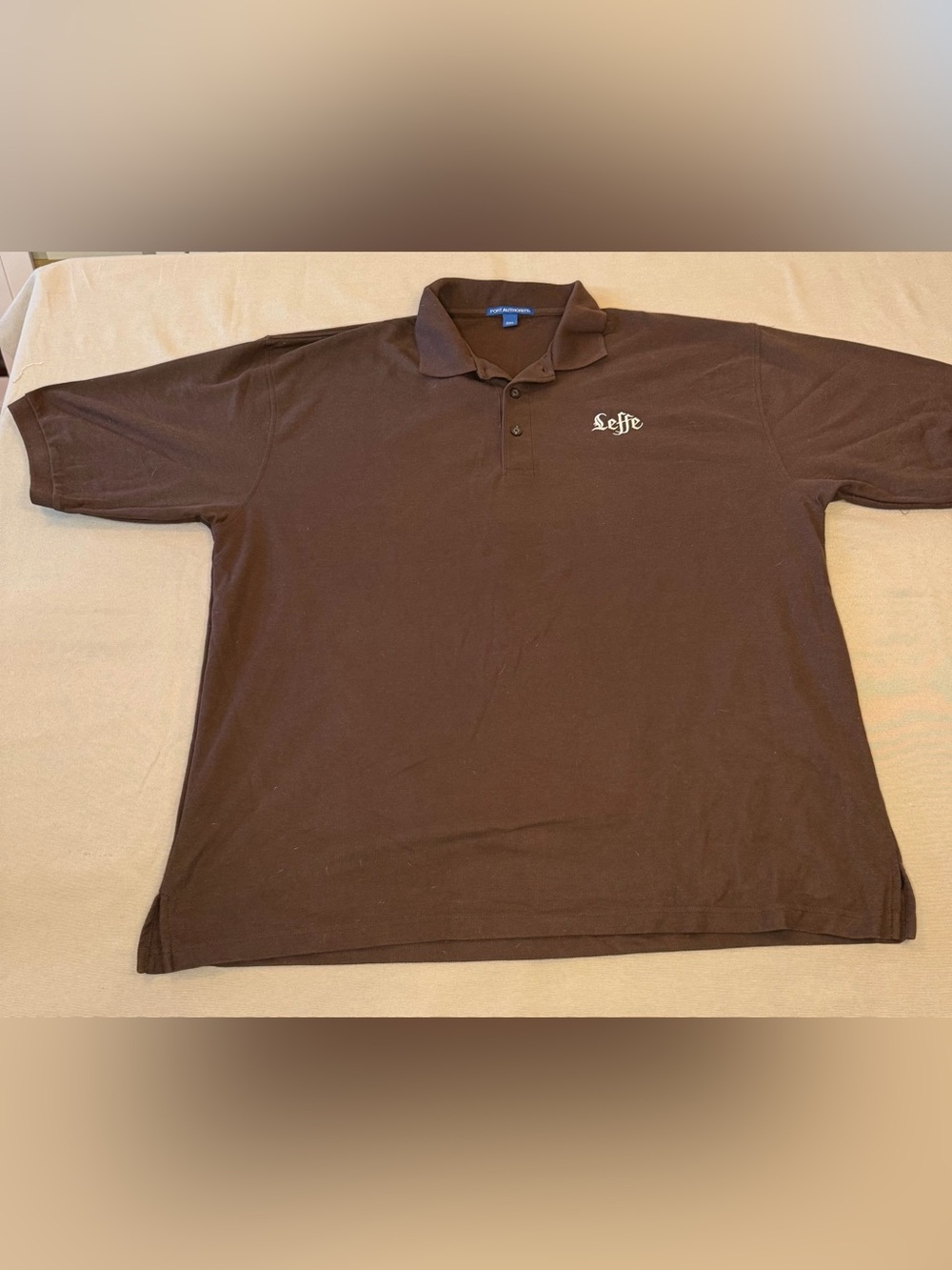 Port Authority Brown Polo with Subtle Leffe Chest Logo